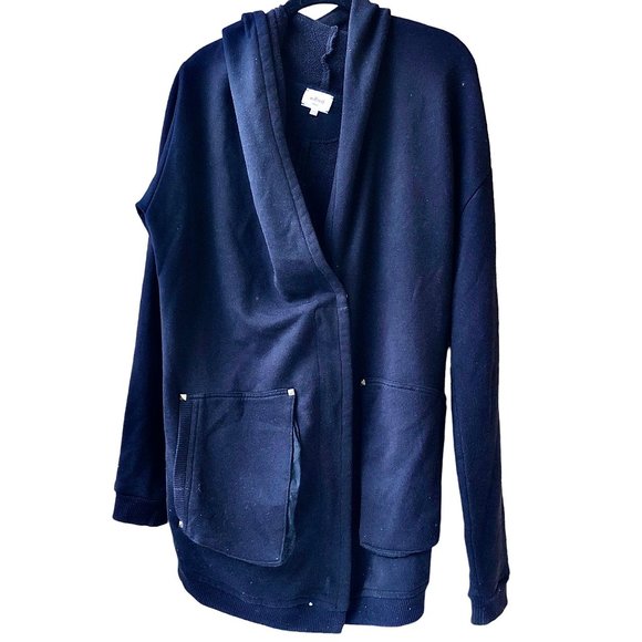 Wilfred Black Cocoon Cardigan Sweater Jacket Zip Comfy Cotton - Picture 5 of 12